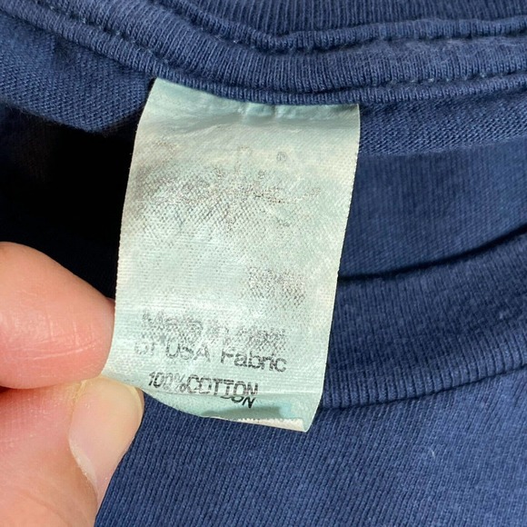 Stone Temple Pilots Winged Disc Cropped Blue T Shirt w/Yellow Alt Rock Band Logo - Picture 6 of 7